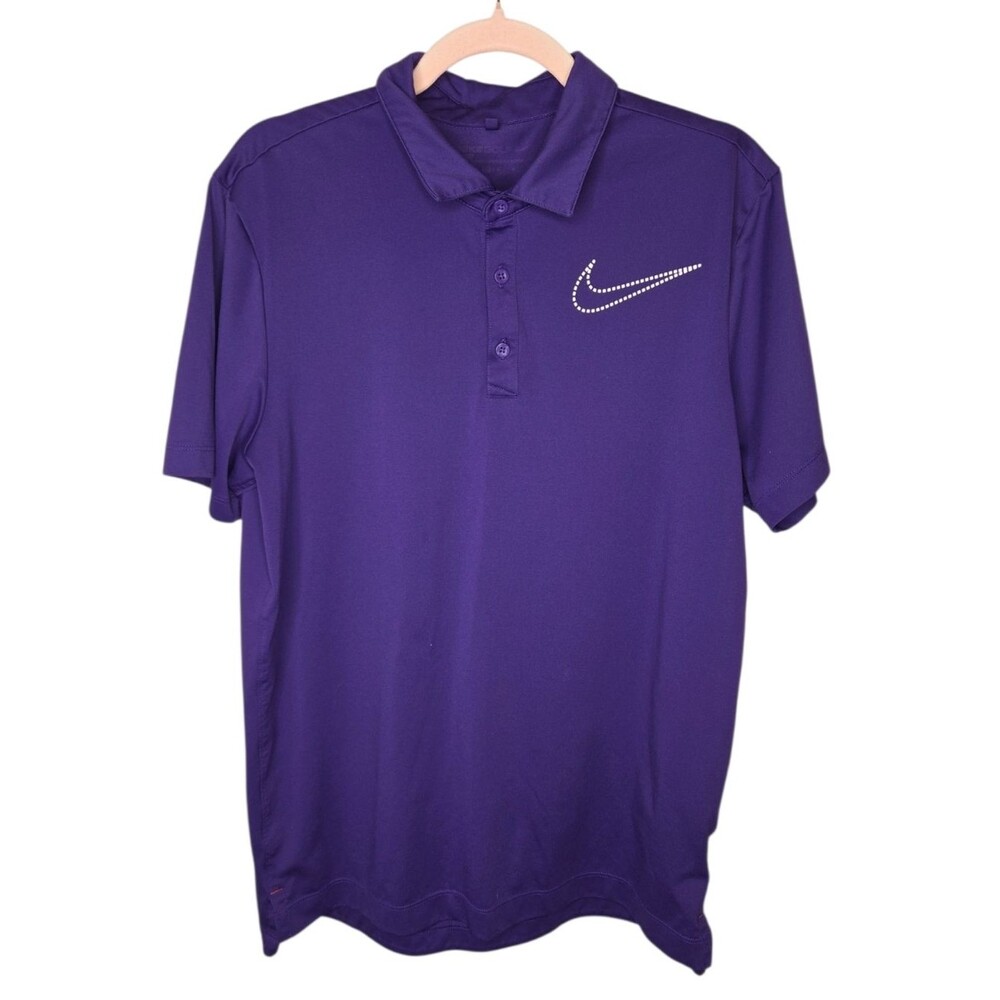 Nike Golf Dri-FIT Performance Purple Polo Shirt, Size Medium